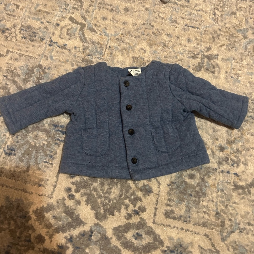 Janie and Jack Baby Kids Youth 0-3 Months Blue Baby Quilted Cardigan